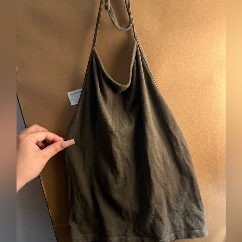 Green halter top
